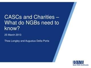 CASCs and Charities – What do NGBs need to know?