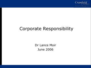Corporate Responsibility
