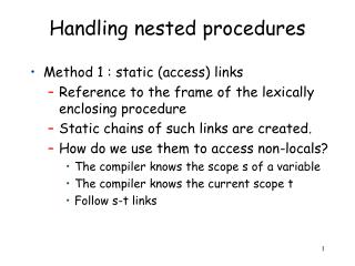 Handling nested procedures