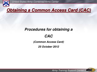 Obtaining a Common Access Card (CAC)