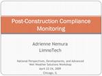 Post-Construction Compliance Monitoring