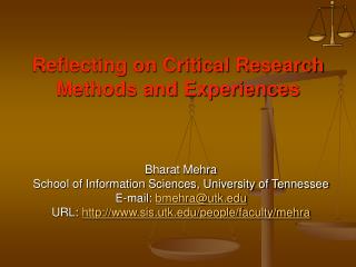 Reflecting on Critical Research Methods and Experiences