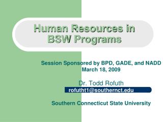 Human Resources in BSW Programs