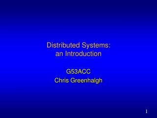 Distributed Systems: an Introduction