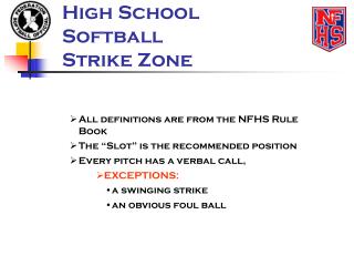 High School Softball Strike Zone