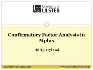 Confirmatory Factor Analysis in Mplus