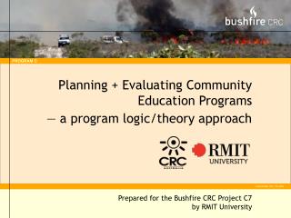 Planning + Evaluating Community Education Programs — a program logic/theory approach