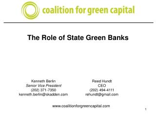 The Role of State Green Banks