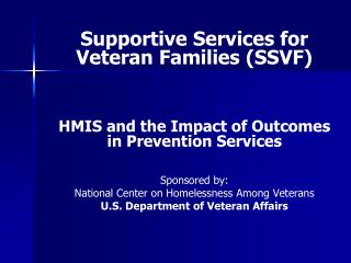 Supportive Services for Veteran Families (SSVF)