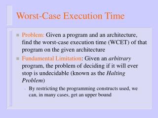 Worst-Case Execution Time