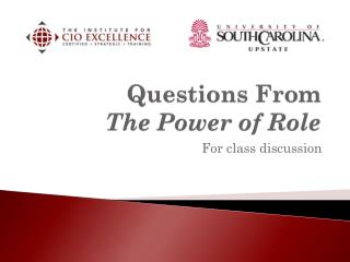 Questions From The Power of Role