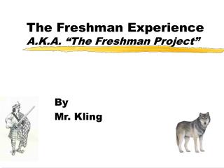 The Freshman Experience A.K.A. “The Freshman Project”