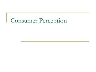 Consumer Perception