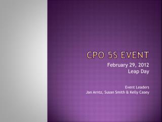 CPO 5S Event