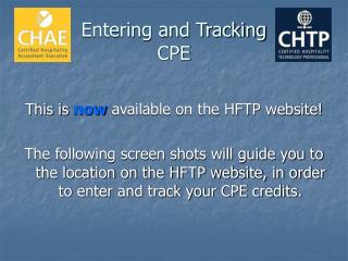 Entering and Tracking CPE