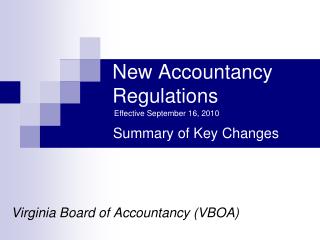 New Accountancy Regulations