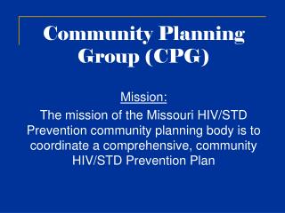 Community Planning Group (CPG)