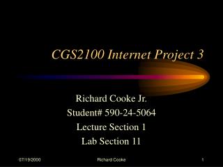 CGS2100 Internet Project 3