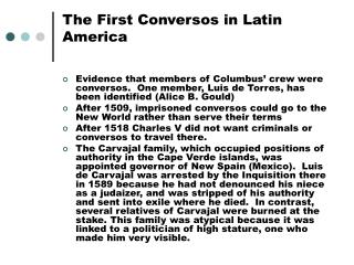 The First Conversos in Latin America