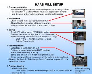 HAAS MILL SETUP