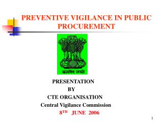 PREVENTIVE VIGILANCE IN PUBLIC PROCUREMENT