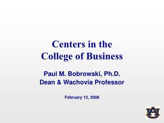 Centers in the College of Business