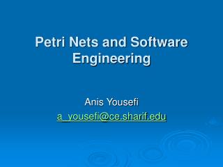 Petri Nets and Software Engineering