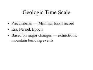 Geologic Time Scale