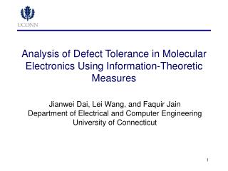 Analysis of Defect Tolerance in Molecular Electronics Using Information-Theoretic Measures