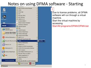 Notes on using DFMA software - Starting