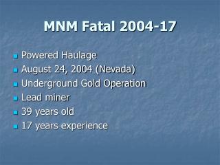 MNM Fatal 2004-17
