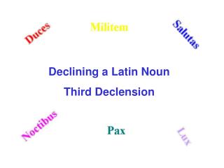 Declining a Latin Noun Third Declension