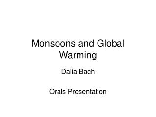 Monsoons and Global Warming