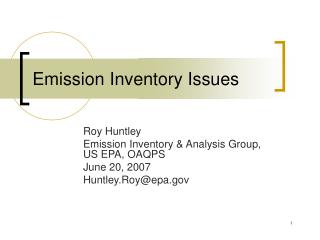 Emission Inventory Issues