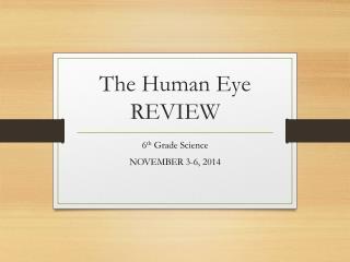 The Human Eye REVIEW