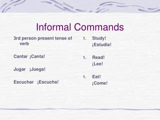 Informal Commands