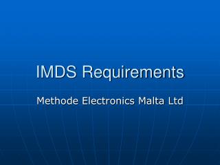 IMDS Requirements