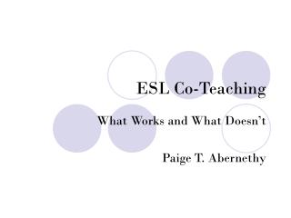 ESL Co-Teaching