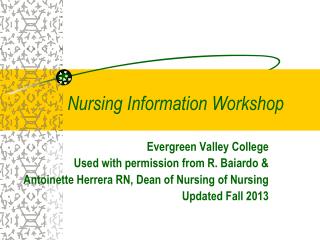 Nursing Information Workshop