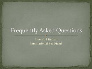 Frequently Asked Questions