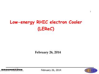 Low-energy RHIC electron Cooler ( LEReC )