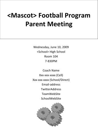 &lt;Mascot&gt; Football Program Parent Meeting