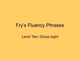 Fry’s Fluency Phrases