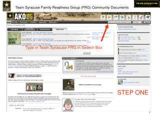 Team Syracuse Family Readiness Group (FRG) Community Documents