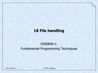 18 File handling