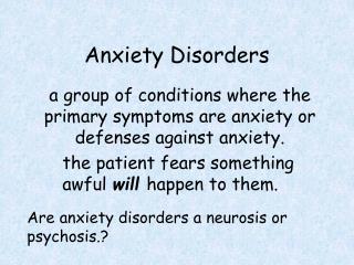 Anxiety Disorders