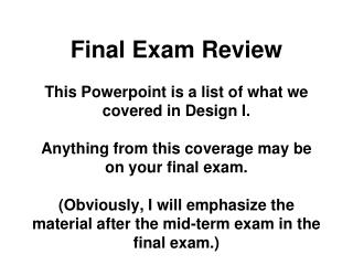 Exam Format