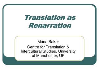 Translation as Renarration