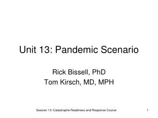 Unit 13: Pandemic Scenario