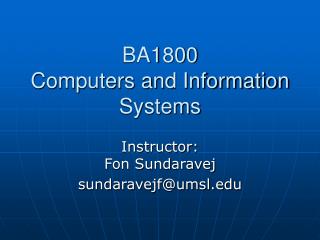 BA1800 Computers and Information Systems